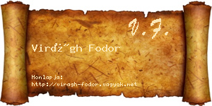 Virágh Fodor névjegykártya